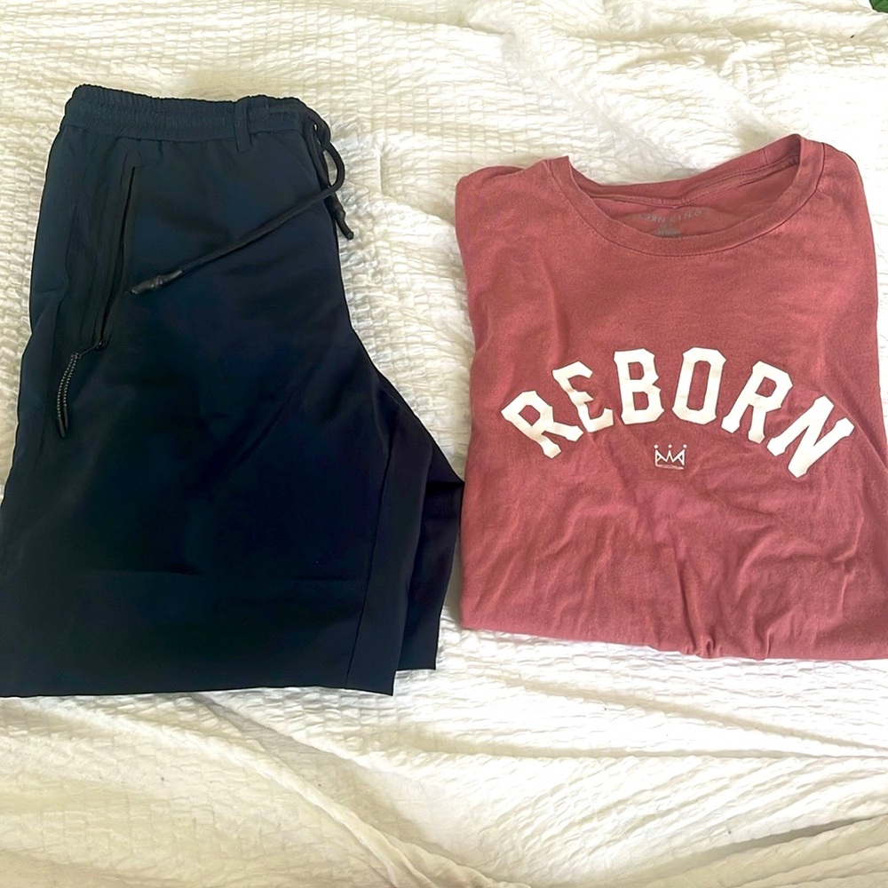 1 Reborn shirt. Size: XL. 1 ZARA jogger. Size: S.